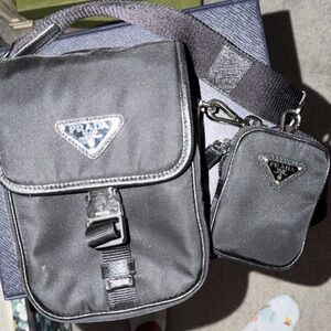 Prada Black Messenger Bag Set